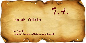 Török Albin névjegykártya